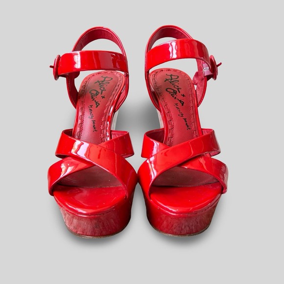 Alice + Olivia Juliet Patent Leather Platform Wedges - Picture 3 of 9